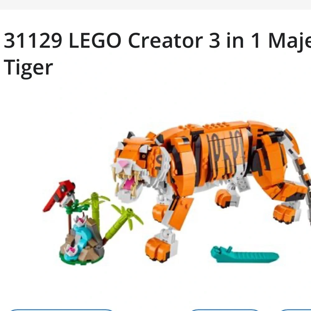 Lego creator 3 in 1 majestic tiger, koi, panda set new in sealed box 755 pieces